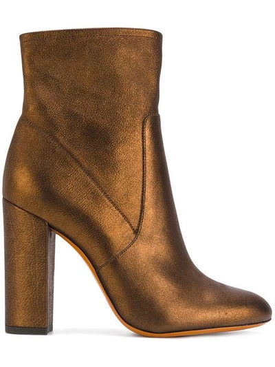 Shop Santoni Metallic Heeled Boots - Brown