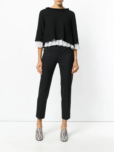 Shop Piazza Sempione Klassische Cropped-hose In Black