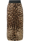 DOLCE & GABBANA leopard print pencil skirt,F4AOBTFSADD12227695