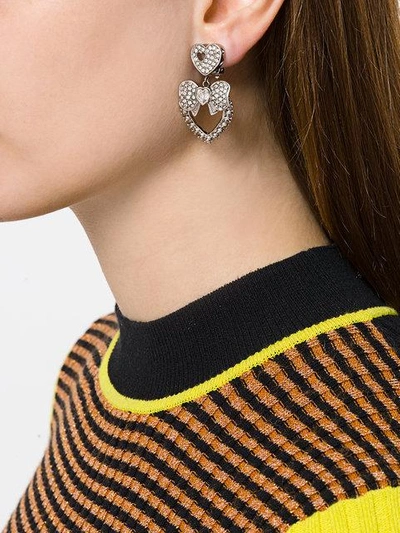 Shop Dolce & Gabbana Bow Heart Clip In Metallic