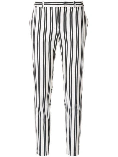 Altuzarra Henri Engineer-striped Cigarette Pants, White/black In Natural White