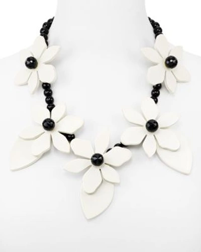 Kate Spade Lovely Lillies Statement Necklace, 22" In Cream Multi