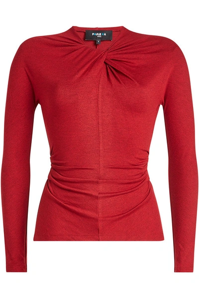 Paule Ka Pullover With Knotted Accent In Red