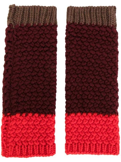 Shop Etro Knitted Gloves - Red