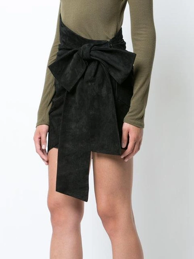 Shop Saint Laurent Large Bow Skirt In Black
