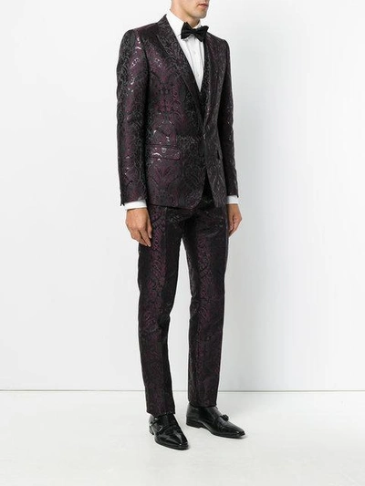 Shop Dolce & Gabbana Jacquard Three Piece Suit