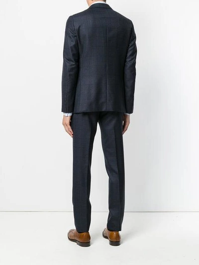 Shop Caruso Checked Two Piece Suit - Blue