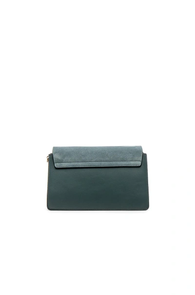 Shop Chloé Small Faye Suede & Calfskin Shoulder Bag In Blue. In Cloudy Blue