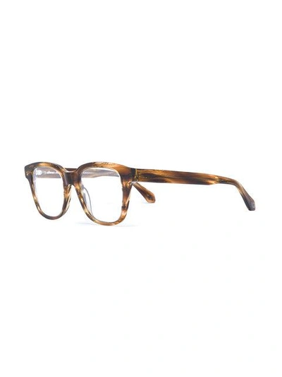 Shop Brioni Square Frame Glasses - Brown