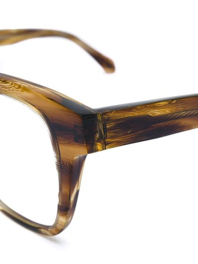 Shop Brioni Square Frame Glasses - Brown