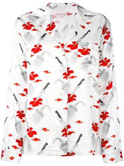 Olympia Le-tan Jeff Psycho Print Shirt In White