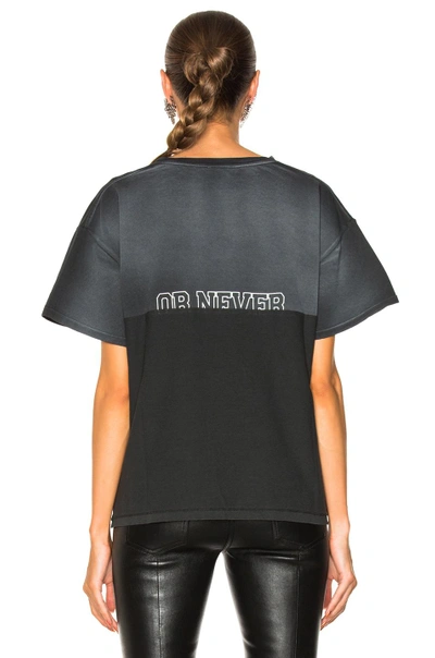 Shop Saint Laurent Oversized Love Me Forever Or Never Tee In Gray