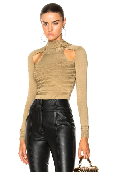 Shop Cushnie Et Ochs Long Sleeved Bodysuit In Neutrals