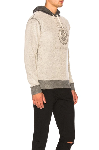 Shop Saint Laurent University Hoodie In Gray