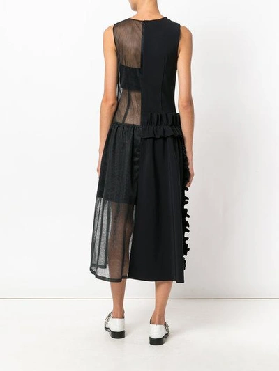 Shop Paskal Transparent Ruffle Detail Dress - Black