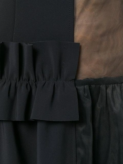Shop Paskal Transparent Ruffle Detail Dress - Black