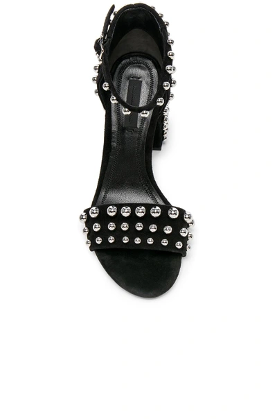 Shop Alexander Wang Studded Suede Abby Sandals In Black