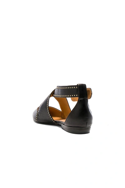 Shop Isabel Marant Leather Lymoa Ankle Strap Flats In Black