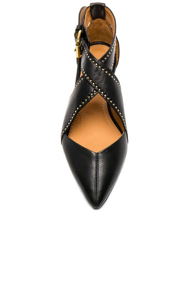 Shop Isabel Marant Leather Lymoa Ankle Strap Flats In Black