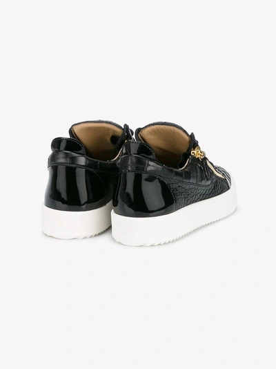 Shop Giuseppe Zanotti Design Black Patent Frankie Sneakers