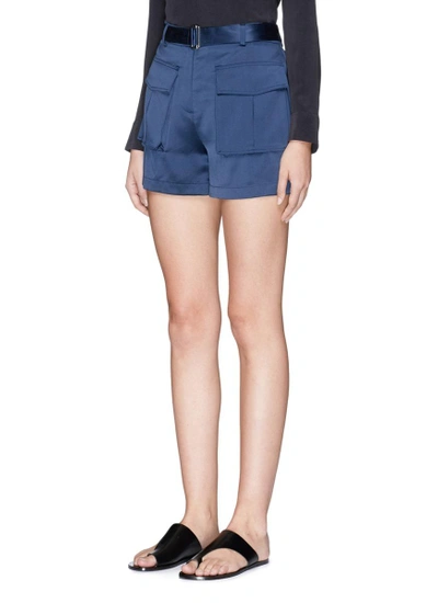 Shop Theory 'vasilica' Belted Silk Satin Shorts