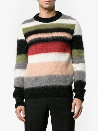 Shop Saint Laurent Striped Mohair Sweater