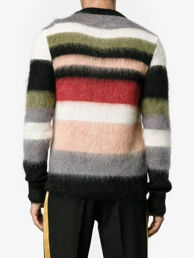 Shop Saint Laurent Striped Mohair Sweater