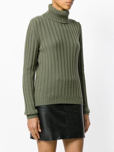 Shop Moschino Ribbed Roll Neck Jumper