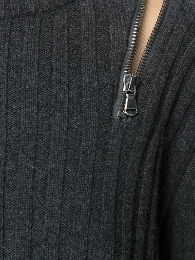 Shop Moschino Zip Detail Jumper In Grey