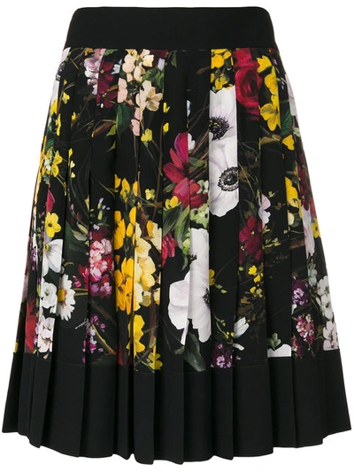 Dolce & Gabbana Floral Print Pleated Skirt In Multicolor