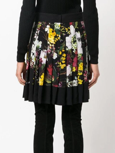 Shop Dolce & Gabbana Floral Print Pleated Skirt In Multicolour