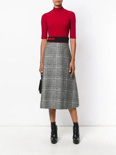Shop Fendi Midi Embroidered Skirt