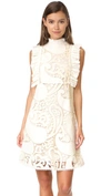 SEE BY CHLOÉ RUFFLE NECK EYELET DRESS