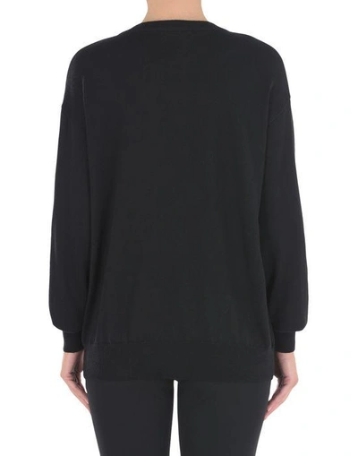 Shop Moschino Long Sleeve Sweaters In Black
