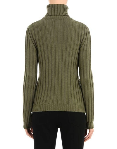 Shop Moschino Long Sleeve Sweaters In Military Green