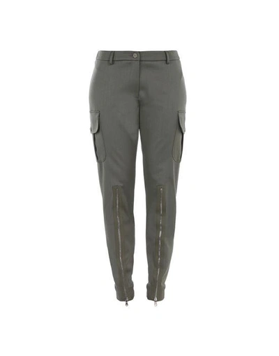 Shop Moschino Pants In Military Green