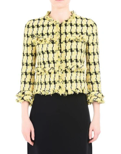 Shop Boutique Moschino Blazers In Yellow