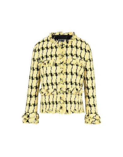 Shop Boutique Moschino Blazers In Yellow