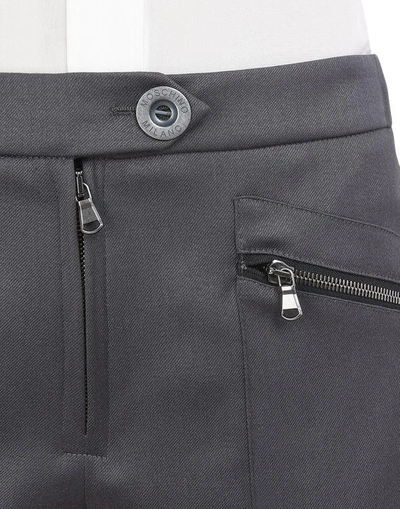 Shop Moschino Shorts In Steel Grey