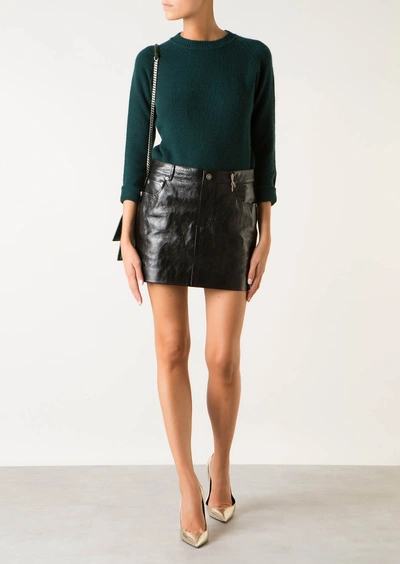 Saint Laurent Black Patent Leather Skirt
