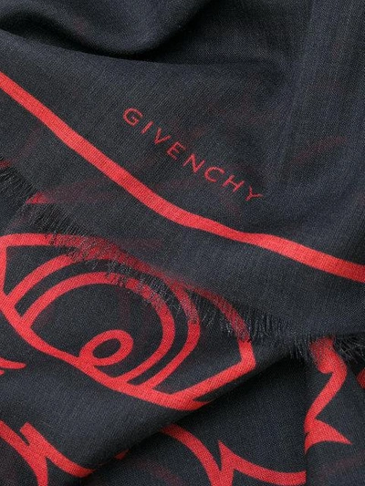Shop Givenchy Rottweiler Print Scarf - Black