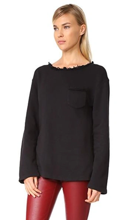 Shop Helmut Lang Raw Detail Sweatshirt In Black