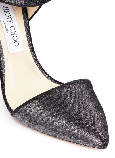 Shop Jimmy Choo 'moon 100' Metallic Velvet D'orsay Pumps