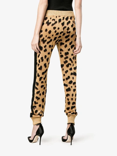 Shop Bella Freud Leopard Pattern Track Pants In Yellow & Orange