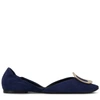 Roger Vivier Chips Ballerinas In Suede In Blue