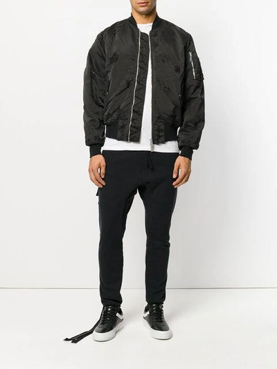 Shop Ben Taverniti Unravel Project Distressed Bomber Jacket In 1000