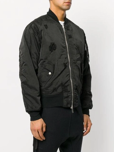Shop Ben Taverniti Unravel Project Distressed Bomber Jacket In 1000