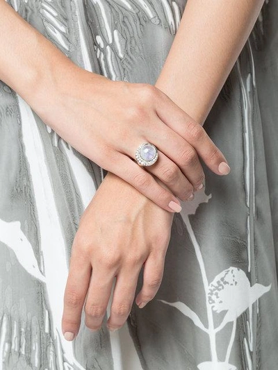 Shop Noor Fares Moonstone Eclipse Ring In Metallic