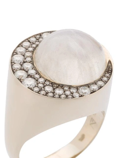 Shop Noor Fares Moonstone Eclipse Ring In Metallic