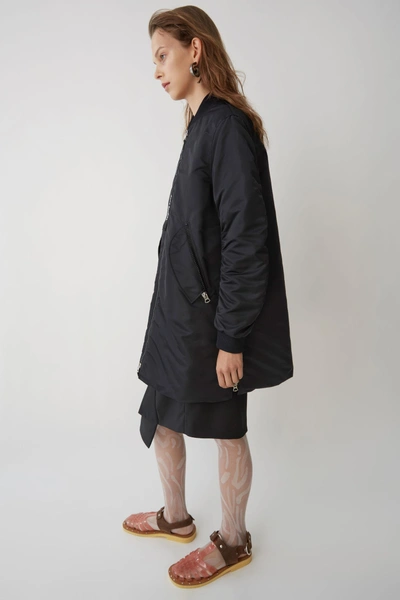 Shop Acne Studios Long Bomber Jacket Black